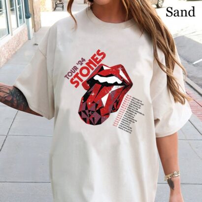 The Rolling Stones Hackney Diamonds Tour 2024 Schedule List T-Shirt,Vintage Rolling Stones 2024 Hackney Diamonds Tour Merch