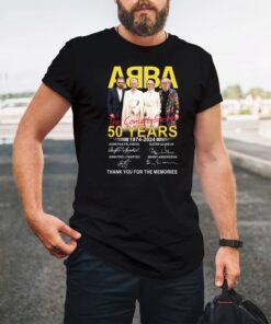 ABBA Band 50th Anniversary 1974 - 2024 Signature T-Shirt, ABBA The concert show 2024 TShirt Full Size S - 5XL, POP band lover tee Shirt