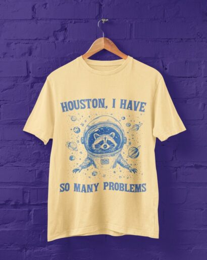 Houston I have many problems Raccoon vintage shirt, raccoon retro shirt, raccoon meme t-shirt