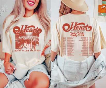 Heart 2024 Tour Shirt, Heart Band Fan Shirt, Heart 2024 Concert Shirt, Heart Rock Band Royal Flush Tour t shirt