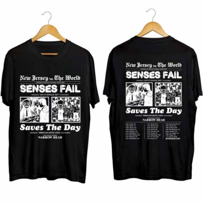 Senses Fail and Saves the Day - Fall 2024 North American Co-Headlining Tour Shirt, Senses Fail 2024 Concert Shirt