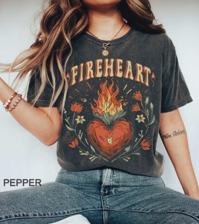 Vintage Fire-heart Shirt, To Whatever End t-shirt, SJM quotes, Throne of Glass shirt