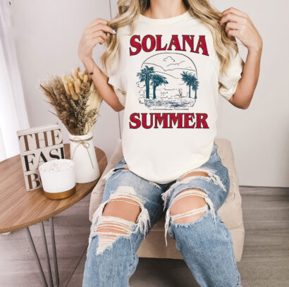 Solan Summer Shirt, Retro Solana shirt, Vintage Solana Beach Tee, California Vacation Gift, Beach Bum TShirt, 2024 Vacation Trip