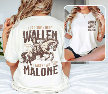 I Had Some Help Wallen And Malone Tee, Country Music Graphic Tee, Cowboy Shirt, Wallen And Malone shirt