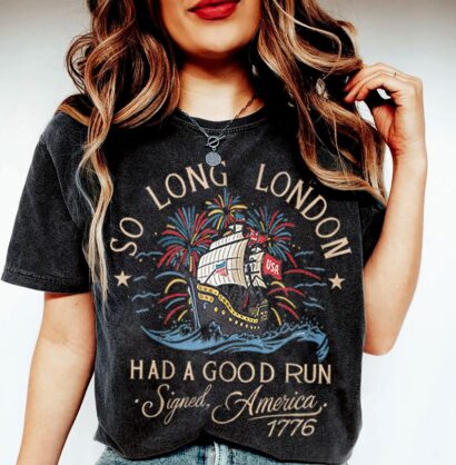 So Long London 4th of July Shirt, Fourth Of July Shirt, Oversized Trendy Tee, July 4th Shirt