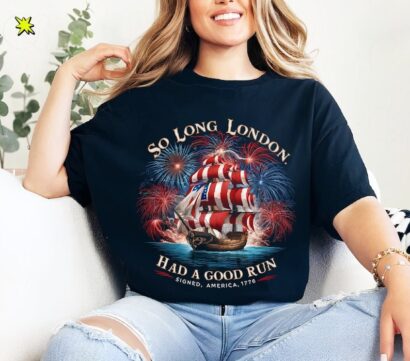 So Long London 4th of July Shirt, Swiftie Fangirl, Gift For Her, Fourth Of July Shirt, Oversized Trendy Tee, July 4th Shirt