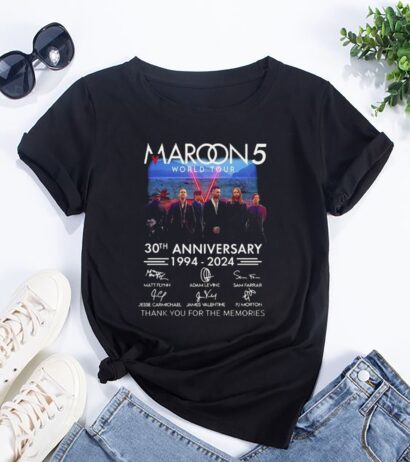 Maroon 5 Band 30 Years Shirt, Maroon 5 Band 2024 Tour Shirt, Maroon 5 Signature Merch