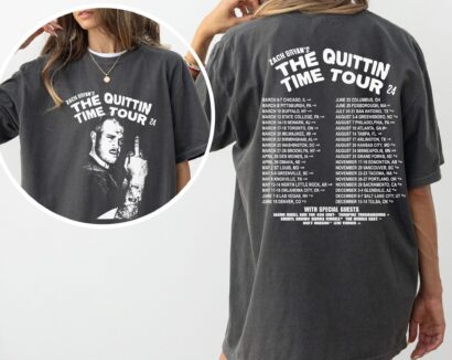 Zach Bryan Merch Shirt, Vintage Funny Middle Finger From Zach Shirt, The Quittin Time Tour Bryan Shirt