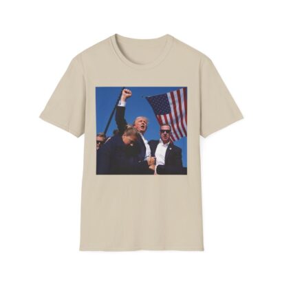 Trump rally shooter tshirt, Donald Trump Assassination Attempt Custom Tee, Trump Republican Rally Shooting, Assassination Attempt on Trump Rally Unisex Heavy Cotton Tee