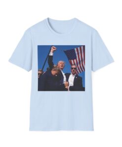 Trump rally shooter tshirt, Donald Trump Assassination Attempt Custom Tee, Trump Republican Rally Shooting, Assassination Attempt on Trump Rally Unisex Heavy Cotton Tee