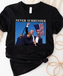 Trump Never Surrender Shirt, Mugshot Tshirt,Republican Gifts,Support Trump Shirts