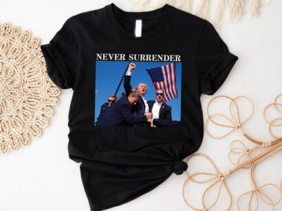 Trump Never Surrender Shirt, Mugshot Tshirt,Republican Gifts,Support Trump Shirts