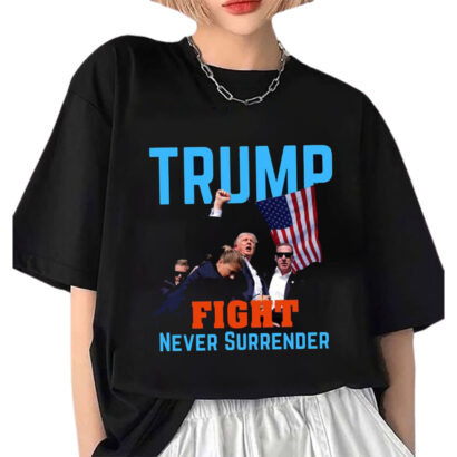 Trump Assassination T-Shirt, Donald Trump Shooting Tee, Fight Trump Shirt, Never Surrender Tee, Republican Shirt, Make America Great Shirt