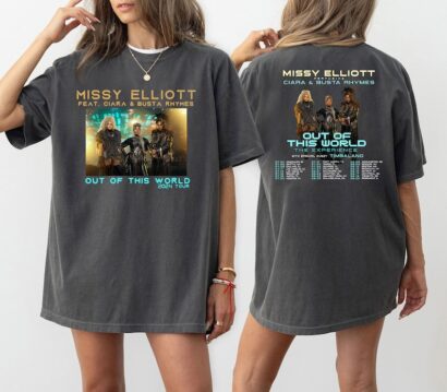 Missy Elliott 2024 Tour x Ciara & Busta Double sided Unisex Shirt, Out of This World 2024 Tour Shirt, Missy Elliott Fan Clothing