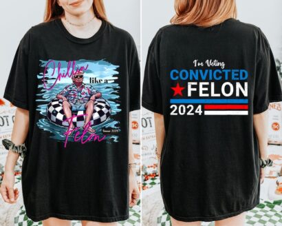 Retro Chillin Like A Felon T-Shirt, Trump shirt, Summer Vacation Graphic Tee, Funny Beach Shirt