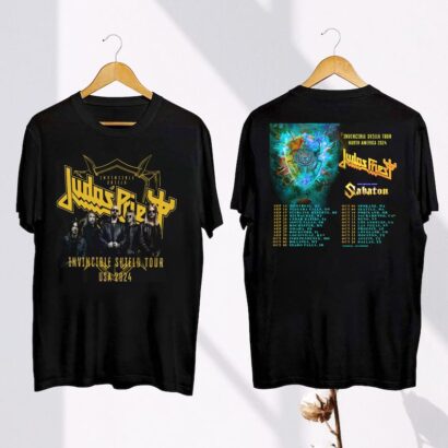 Judas Priest Band Graphic Shirt, Judas Priest Invincible Shield 2024 Tour Shirt, Judas Priest Band Fan Gift, Judas Priest 2024 Concert Merch