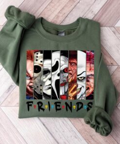 Halloween Horror Movie Friends Sweatshirt, Horror Character Hoodie, Friends Halloween Sweater, Horror Movie Hoodie