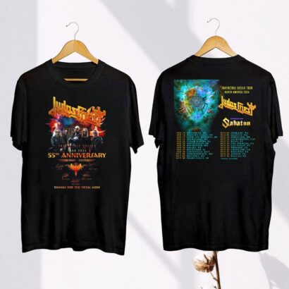 2024 Judas Priest Invincible Shield Tour Shirt, Judas Priest 55 Years Shirt, Judas Priest Band Fan Gift, Judas Priest 2024 Concert Merch