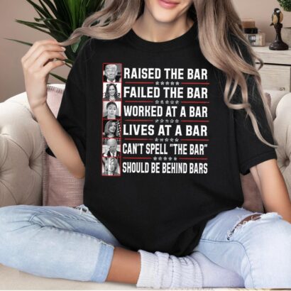 Trump Raised The Bar Shirt, Funny US President Shirt, Anti Biden President Meme T-Shirt, Republican Shirt, Election Voting 2024 Shirt