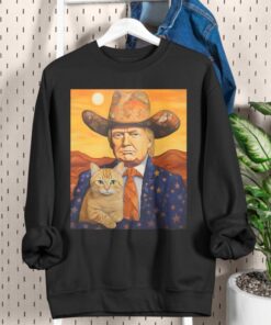 Cowboy Trump With a Cat T-shirt, Funny Trump Shirt, Donald Trump Shirts, Funny Cat Shirts