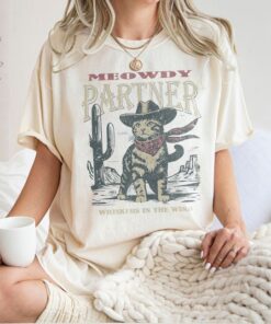 Meowdy Partner Cowboy Cat shirt, Funny Cowboy Cat Shirt, Vintage Cowboy shirt, Retro shirt, Funny shirt, Cowboy Cat shirt.