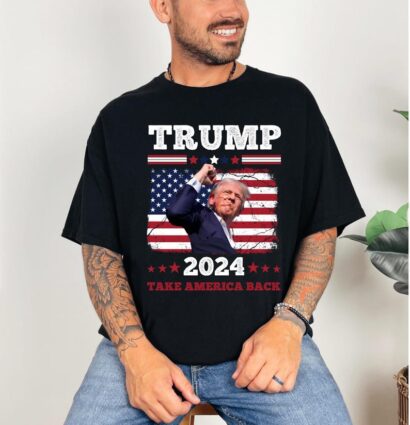 Trump Fist Pump Shot At T-Shirt, Assassination Attempt, Trump 2024 Trump for President T-Shirt