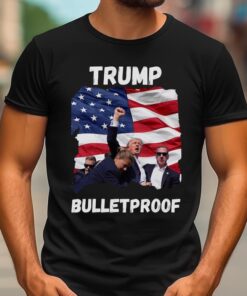 Trump Shooting T-Shirt, Donald Trump Bulletproof Tee, Fight Trump Shirt, Never Surrender Tee