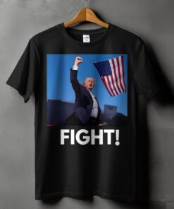 Trump Fight T-Shirt Unisex, Trump Shooting Fight On Shirt, USA Politics Tees, Trump survivor shirt