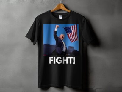 Trump Fight T-Shirt Unisex, Trump Shooting Fight On Shirt, USA Politics Tees, Trump survivor shirt