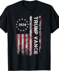 Trump Vance 2024 US Flag Vintage, Election President 2024 T-Shirt