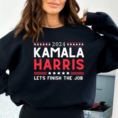 President Kamala Harris 2024 Shirt, Madam President Kamala Harris Shirt, 2024 Kamala Harris Let's Finish The Job shirt