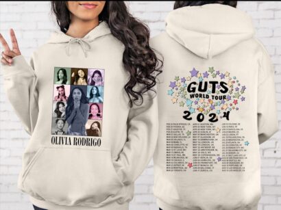 Vintage OliviaRodrigo Album 2024 Merch T-shirt, Olivia Guts Tour 2024 Sweatshirt, Olivia Guts Tour 2024 Hoodies