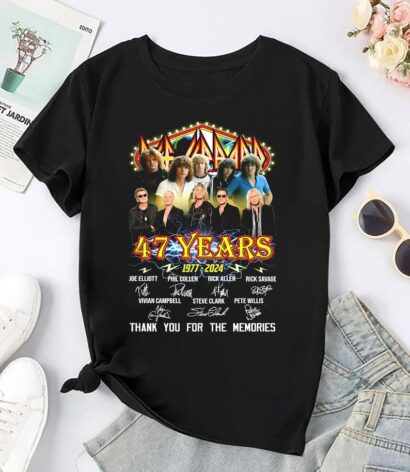 Def Leppard 47 Years Signature T-Shirt, Def Leppard Band Shirt, Def Leppard 90s Vintage Shirt, Def Leppard Tour 2024 Shirt