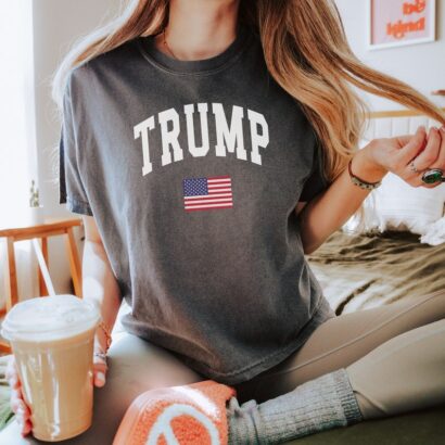 Trump Crop Top Shirt, Trump USA TShirt, Pro Trump Supporter Crewneck, Trump 2024 Tee