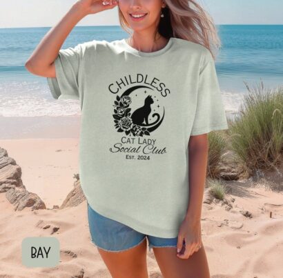 Childless Cat Lady Social Club T-Shirt, Childless Cat Lady Tee, Cat Lady T-Shirt, Political Shirt, Harris Tee, Cat Lover Tee