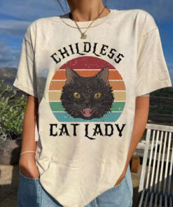 Childless Cat Lady Vintage shirt, Rocker Tee, Vote 2024, Feminist Voting Shirt