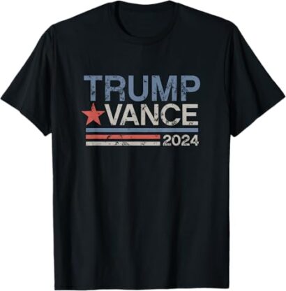 Trump Vance 2024 Retro Stripe Trump JD Vance T-Shirt