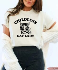 Childless Cat Lady Shirt, Kamala Harris 2024 Tee, Vote Blue Shirt