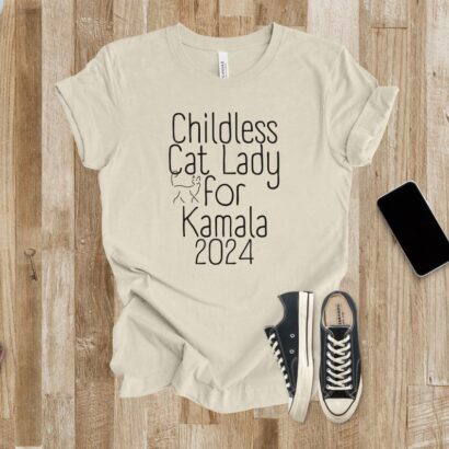 Childless Cat Lady for Kamala Harris 2024 shirt, childfree women clapback to Vance