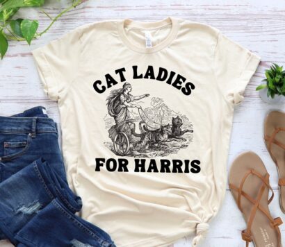 Kamala Harris Cat Lady Tshirt, Childless cat lady shirt