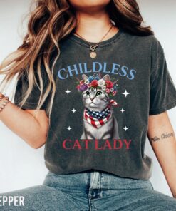 Childless Cat Lady For Kamala, Childless Cat Ladies Is Voting, Coconut Tree, Vote Blue Shirt, 2024 Election Shirts,