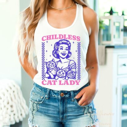 Childless Cat Lady, Childless Cat Ladies, Against Fascism, Feminist Shirt, Tank Top, Kamala Harris Tank Top, Feminist Tank Tops