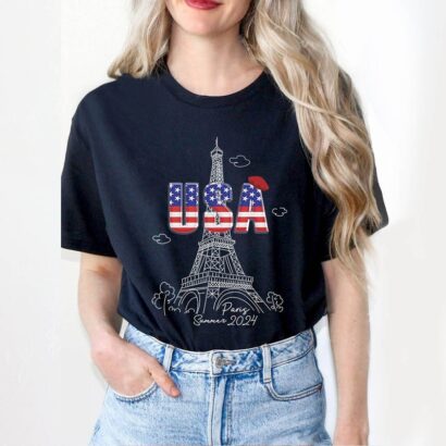 2024 Paris Shirt, USA Eiffel Tower T-Shirt, USA 2024 T-Shirt, USA Team Shirt