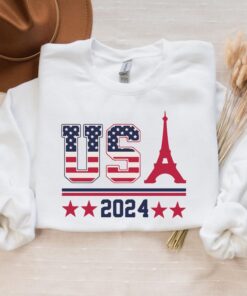 2024 Paris Olimpics Sweatshirt, USA Eiffel Tower T-Shirt, USA 2024 T-Shirt, USA Team Shirt, Paris France Shirt, Paris Games Shirt