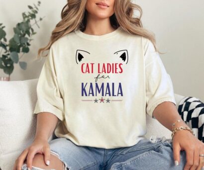 Cat Ladies for Kamala Shirt, Childless Cat Lady Shirt, Kamala Harris Cat Meme Shirt, President Kamala Harris 2024 Shirt, Election 2024 Shirt