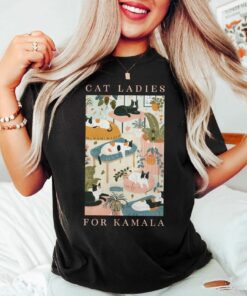 Cat Ladies for Kamala Shirt, Cute Pink Cats Kamala Harris 2024 Shirt, Childless Cat Ladies, Cat Lady for Kamala T-Shirt