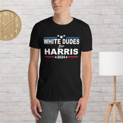 White Dudes For Harris shirt, Kamala shirt, President 2024 harris Short-Sleeve Unisex T-Shirt