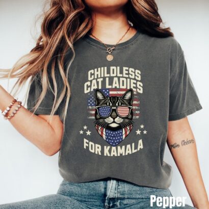 Childless Cat Lady Shirt, Vote Tee, Kamala Harris 2024 Shirt