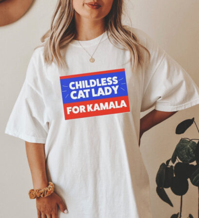 cat ladies for kamala vote kamala harris with childless cat lady shirt