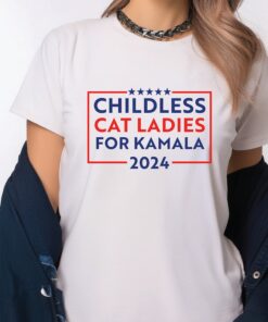 Childless Cat Ladies for Kamala T-Shirt, Kamala Harris Cat Lady Shirt, President Kamala Harris 2024 Shirt, US Elections 2024